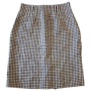 Lands’ End Linen checked skirt Size 8